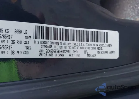 2014 Dodge Grand Caravan R/T из США, поврежденный, VIN 2C4RDGEG6ER412091